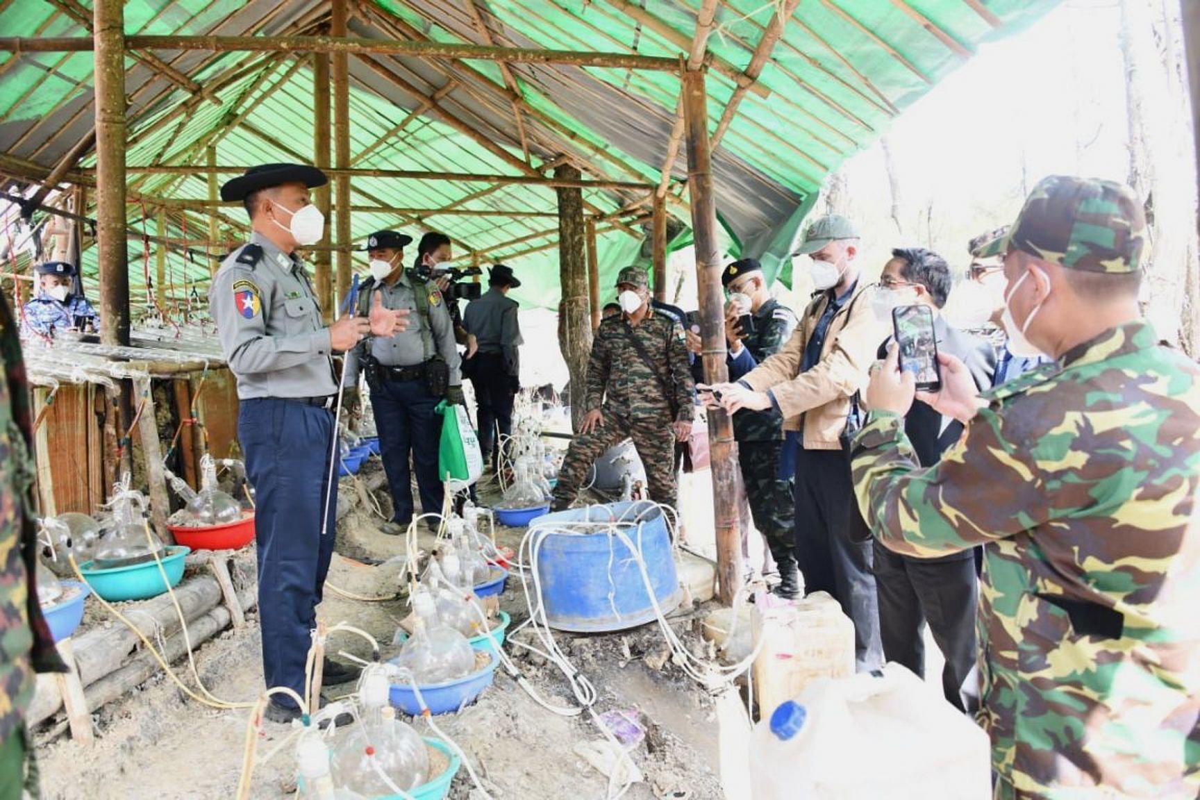 Myanmar&rsquo;s military government claims a record seizure of illicit drugs at production sites